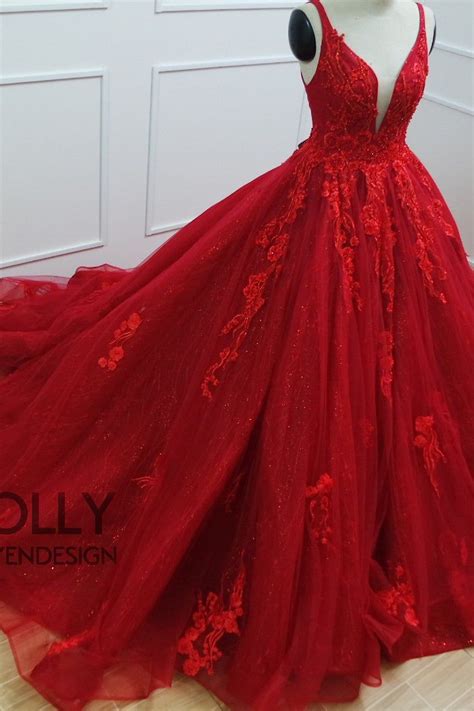 Red Ballgown Dress Red Evening Dress Red Evening Dress Poofy Prom