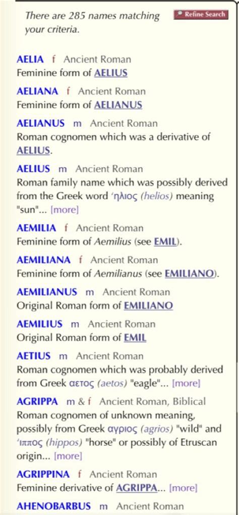 Some Female Names Used In The Ancient Rome Era Female Names Ancient