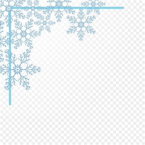 Ice Freeze Vector Art Png Snowflake Freeze Border Corner With Ice Blue