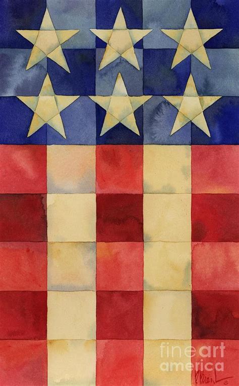 Quilted Flag Vertical Painting By Paul Brent Fine Art America