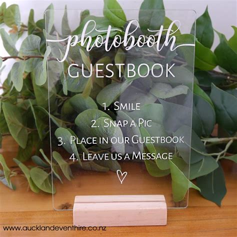 Clear Acrylic Photobooth Guestbook Sign Auckland Event Hire