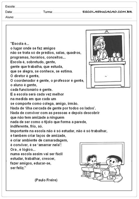 Poema De Escola Com Rimas