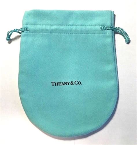 New Authentic Tiffany Suede Fabric Medium T Bag Pouch Drawstring 6