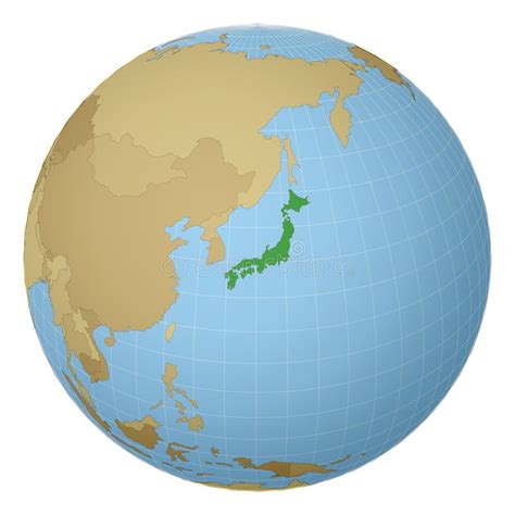 Japan On Globe Stock Illustration Illustration Of World 124482152