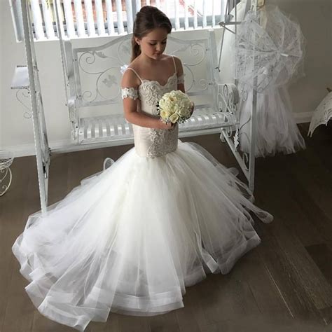 Elegant 2019 Flower Girl Dresses For Weddings Ball Gown Tulle Lace