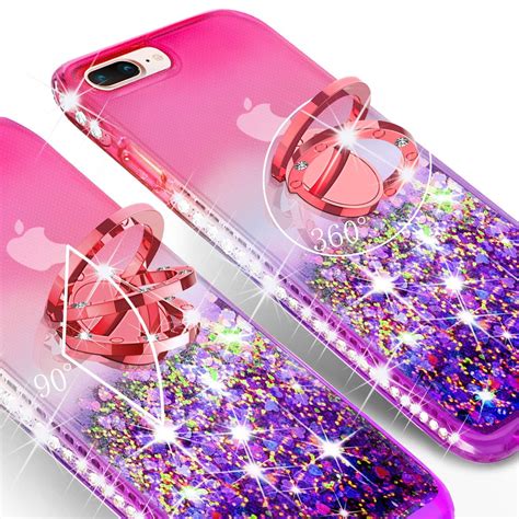 Iphone 7 Case Iphone 8 Case Liquid Floating Quicksand Glitter Phone Case Girls Kickstandbling