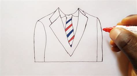 How To Draw Suit And Tie Step By Step Youtube