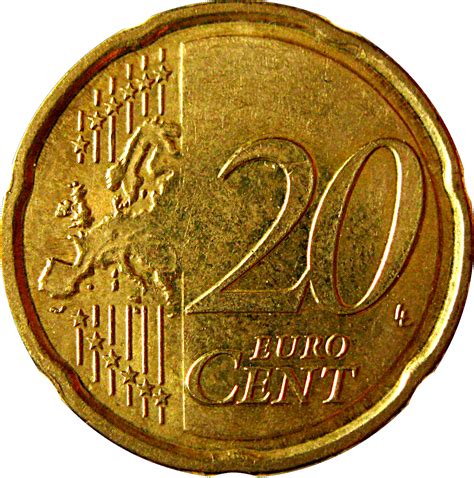 20 Euro Cent Albert Ii 2nd Map 2nd Type 1st Portrait Belgium