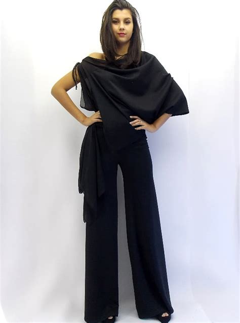Black Jumpsuit Black Asymmetric Jumpsuit Plus Size Jumpsuit