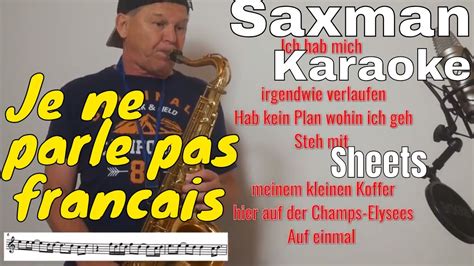 Je Ne Parle Pas Francais Namika Saxophon Solo Backing Track Sheets Notes Saxman Stefan