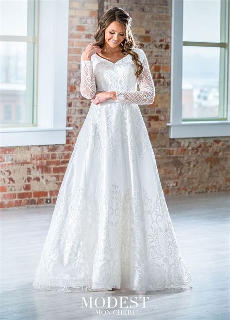 Modest Bridal By Mon Cheri Tr21904 A Line Bridal Dress