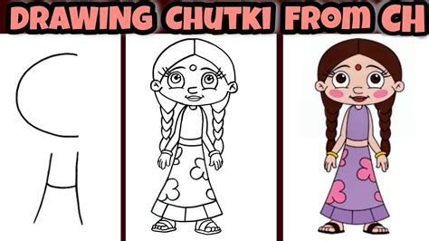 How To Draw Chutki From Chota Bhem Using Ch How To Draw Chutki From