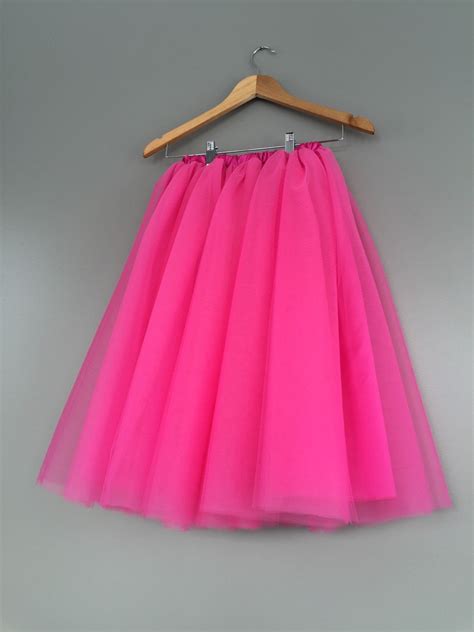 Hot Pink Tulle Skirt Lined Tulle Skirt Pink Tutu Bridesmaid