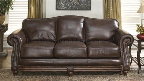 Traditional Leather Sofa With Nailhead Trim Sofa Design Ideas
