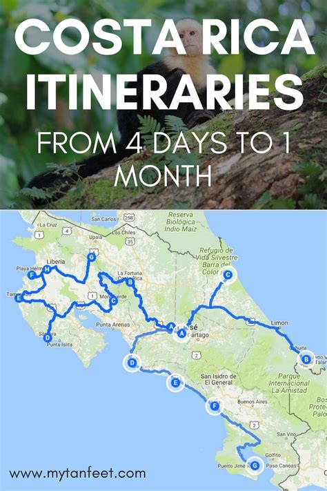 Costa Rica Itineraries Created By Mytanfeet Costa Rica Travel Costa