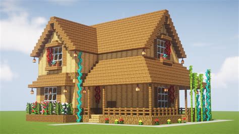 Minecraft Tutorial Casa Bonita Toda Feita De Madeira Youtube