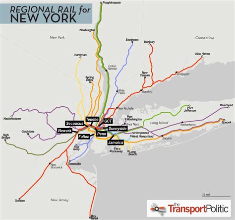 New York Sa Pamamagitan Ng Tren Mapa Nyc Rail Mapa New York Usa