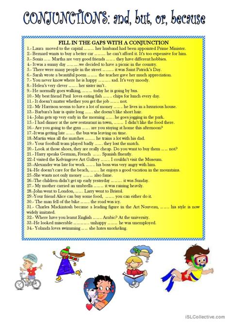 Conjunctions And But Or Because English Esl Worksheets Pdf And Doc
