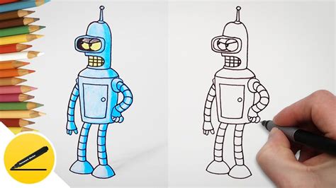 How To Draw Bender From The Futurama Step By Step Draw Animation