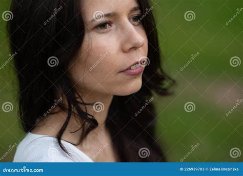 Close Up Portrait Of Sensual Pretty Young Woman Face Stock Image