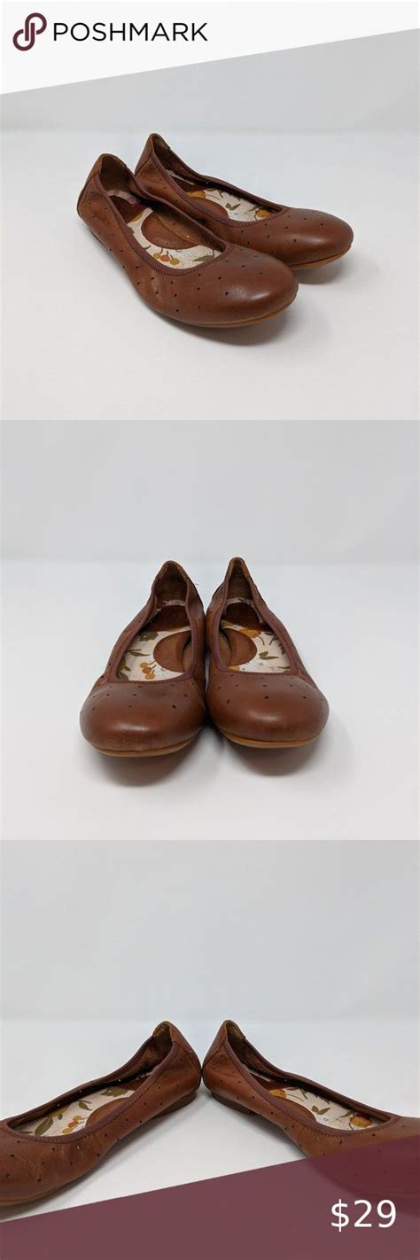 Born Brown Leather Ballet Flats Womens Size 85 In 2020 Brown