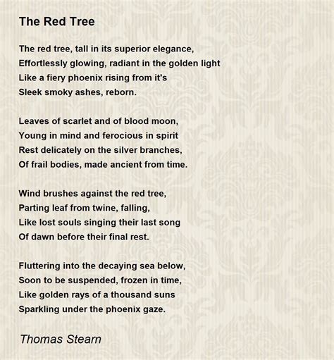 The Red Tree The Red Tree Poem By Thomas Stearn