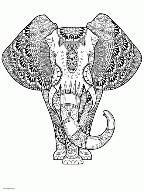 Elephant Coloring Pages For Adults Printable