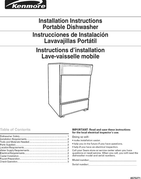 kenmore dishwasher model 665 manual guide