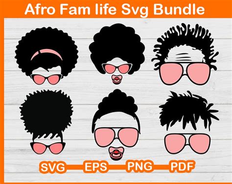 Afro Mom Life Svg Files For Your Artwork Afro Fam Life Svg Etsy