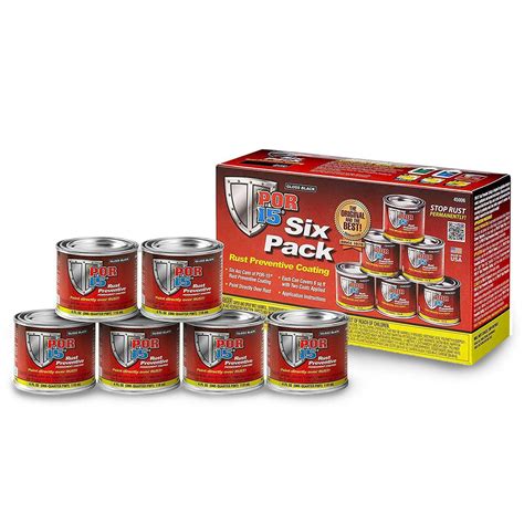 Por 15 Rust Preventive Paint 4oz 6 Pack Black