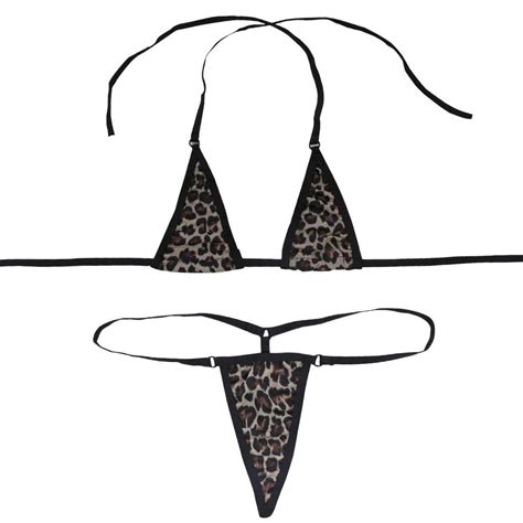 Buy TiaoBug Women Micro G String Bikini 2 Piece Sliding Top Thong Small