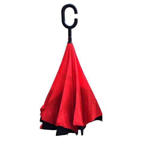 Willow Tree Double Layer Inverted Reverse Black Red Upf 30 Umbrella