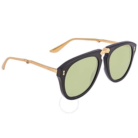 gucci green pilot foldable unisex sunglasses gg0305s 001 56 889652134765 sunglasses jomashop