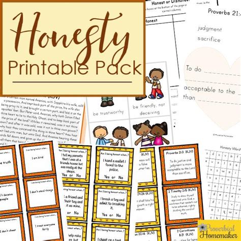 Free Honesty Printable Pack Free Homeschool Deals
