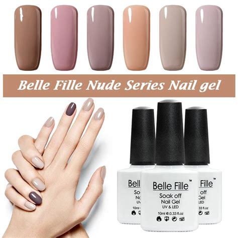 belle fille nude gel nail polish 12 colors beige varnish uv gel for led lamp soak off gel polish