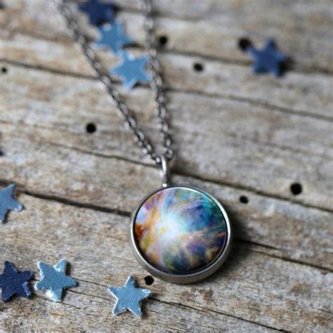 Orion Light Nebula Pendant Galaxy Space Necklace Antique Silver Or