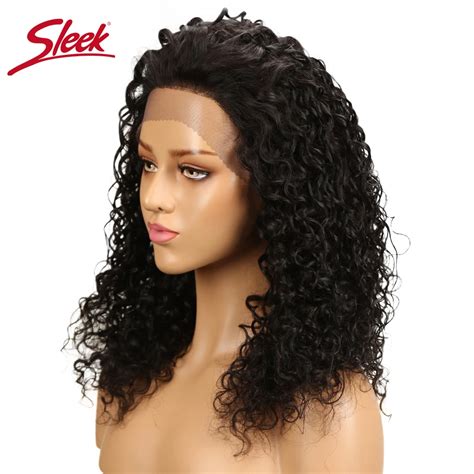 Buy Sleek Brazilian Remy Curly Human Hair Wig For Black Women 4x4 Lace Front