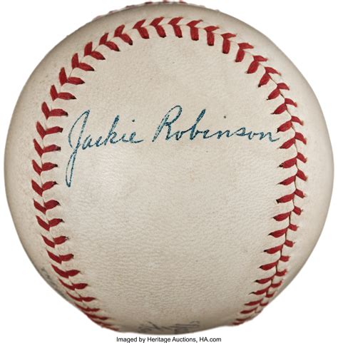 1948 Jackie Robinson Single Signed Baseball Autographs Lot 80868