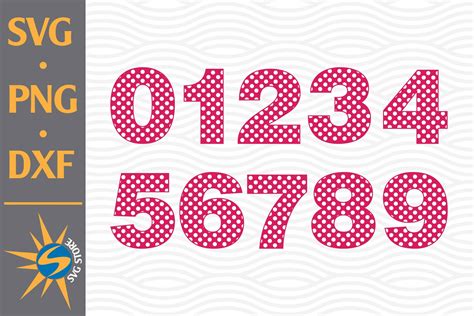 Dot Polka Numbers Svg Png Dxf Digital Files Include 855675 Cut