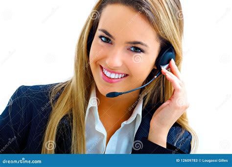 Young Assistant On Call Center Stock Image Image Of Center Female