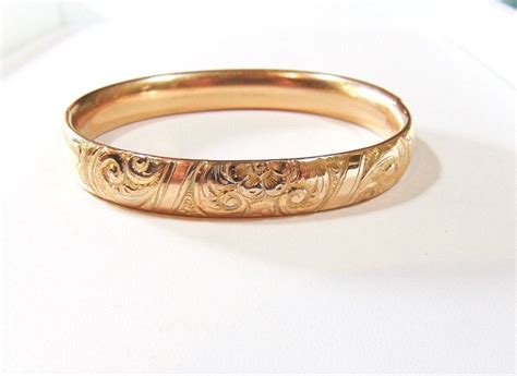Antique Gold Filled Hinged Bangle Bracelet By Eclairjewelry On Etsy Hinged Bangle Wedding