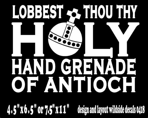 Monty Python Decal Holy Hand Grenade Funny Vinyl Sticker Etsy