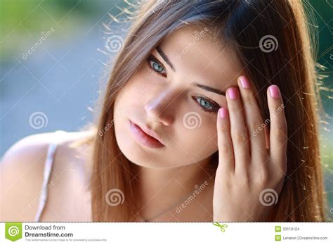 Sad Girl Closeup Stock Photo Image Of Outdoor Lonely 33110124