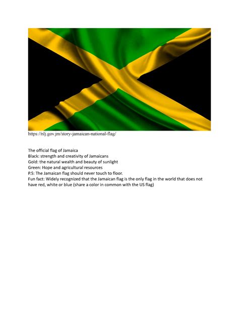 Caribbean Jam Qqq Story Jamaican National Flag The Official Flag Of Jamaica