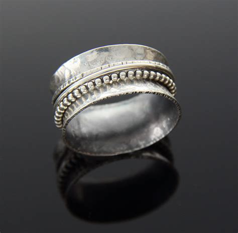 Custom sterling silver spinner ring by glasskatz on etsy, $68.00