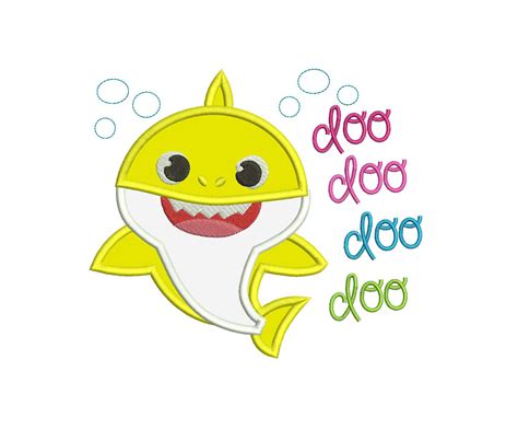 Baby Shark Doo Doo Doo Applique Design Applique Designs Baby Shark
