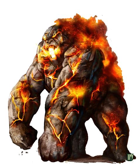 Magma Elemental Pathfinder Fantasy Creatures Art Fantasy Beasts