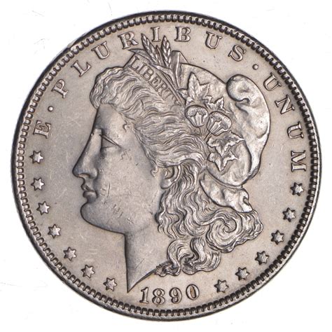 Unc Uncirculated 1890 Morgan Silver Dollar 100 Mint State Ms Bu