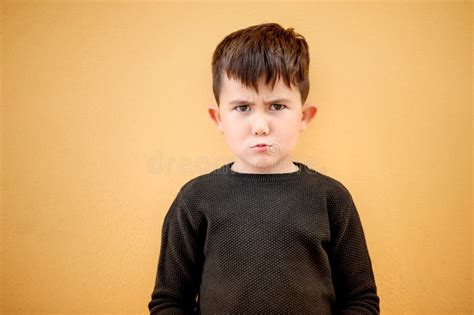 Cute Boy With A Grumpy Stock Image Image Of Furious 106954873