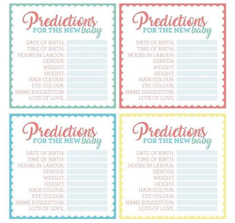Free Printable Baby Shower Prediction Cards Artofit